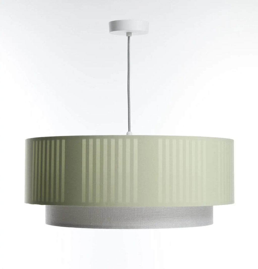 Suspension en tissu menthe et gris, trois tailles S, M et L