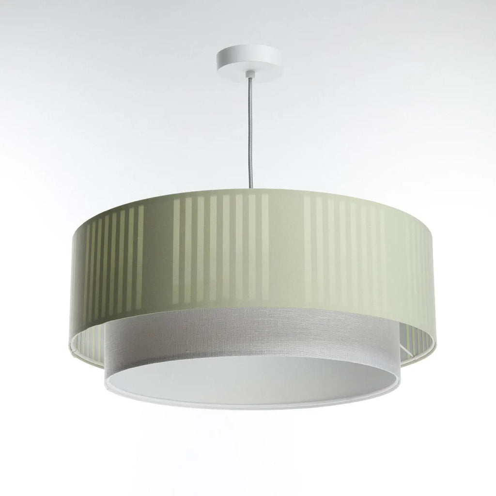 Suspension en tissu menthe et gris, trois tailles S, M et L