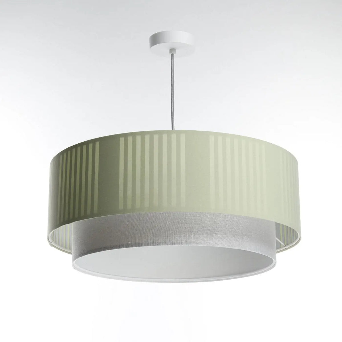 Suspension en tissu menthe et gris, trois tailles S, M et L