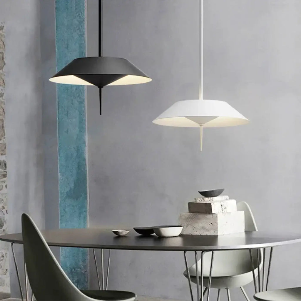 Suspension moderne en métal, blanc, noir ou doré