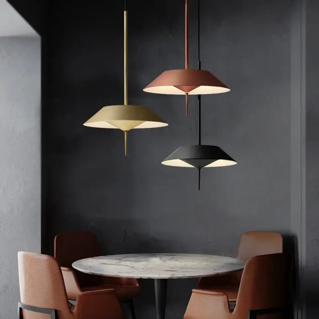 Suspension moderne en métal, blanc, noir ou doré