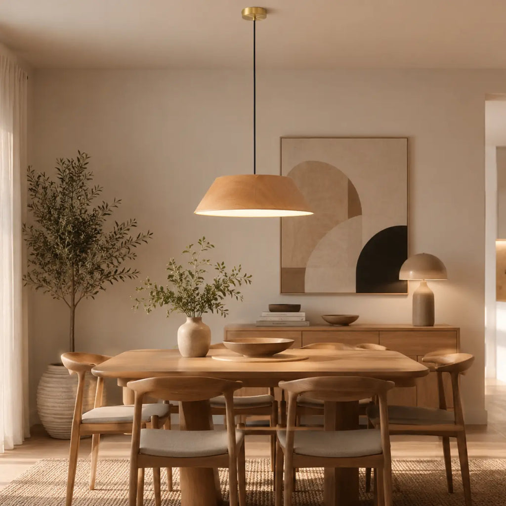 Suspension en métal contemporaine, marron ou beige