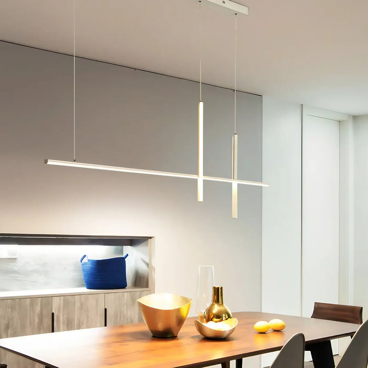 Suspension LED minimaliste pour cuisine, noir ou blanc, blanc