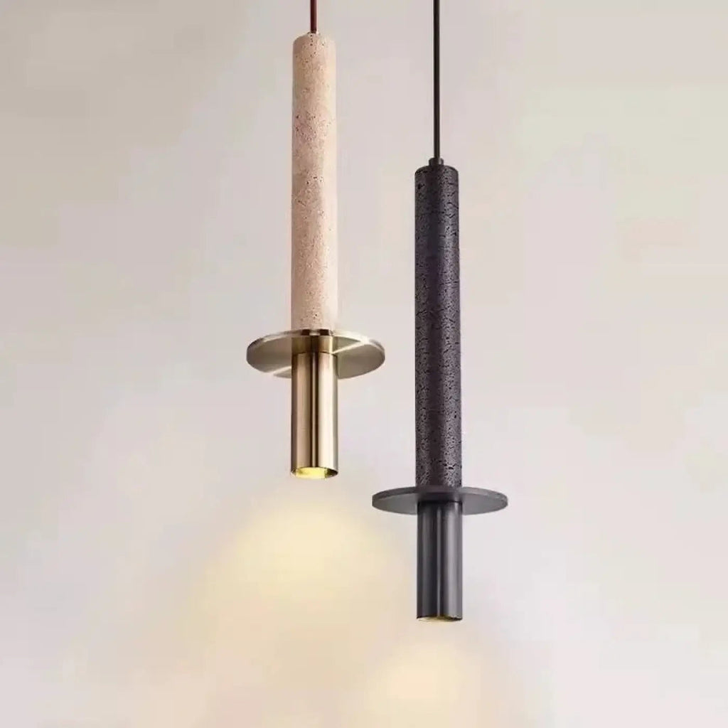 Suspension minimaliste en pierre naturelle, beige ou noire