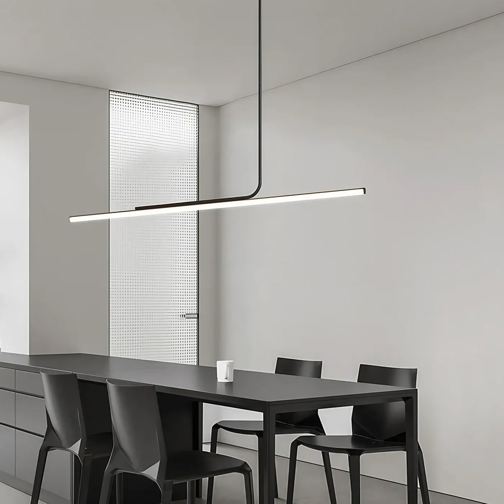 Suspension LED noire minimaliste pour salle à manger, tailles S et L