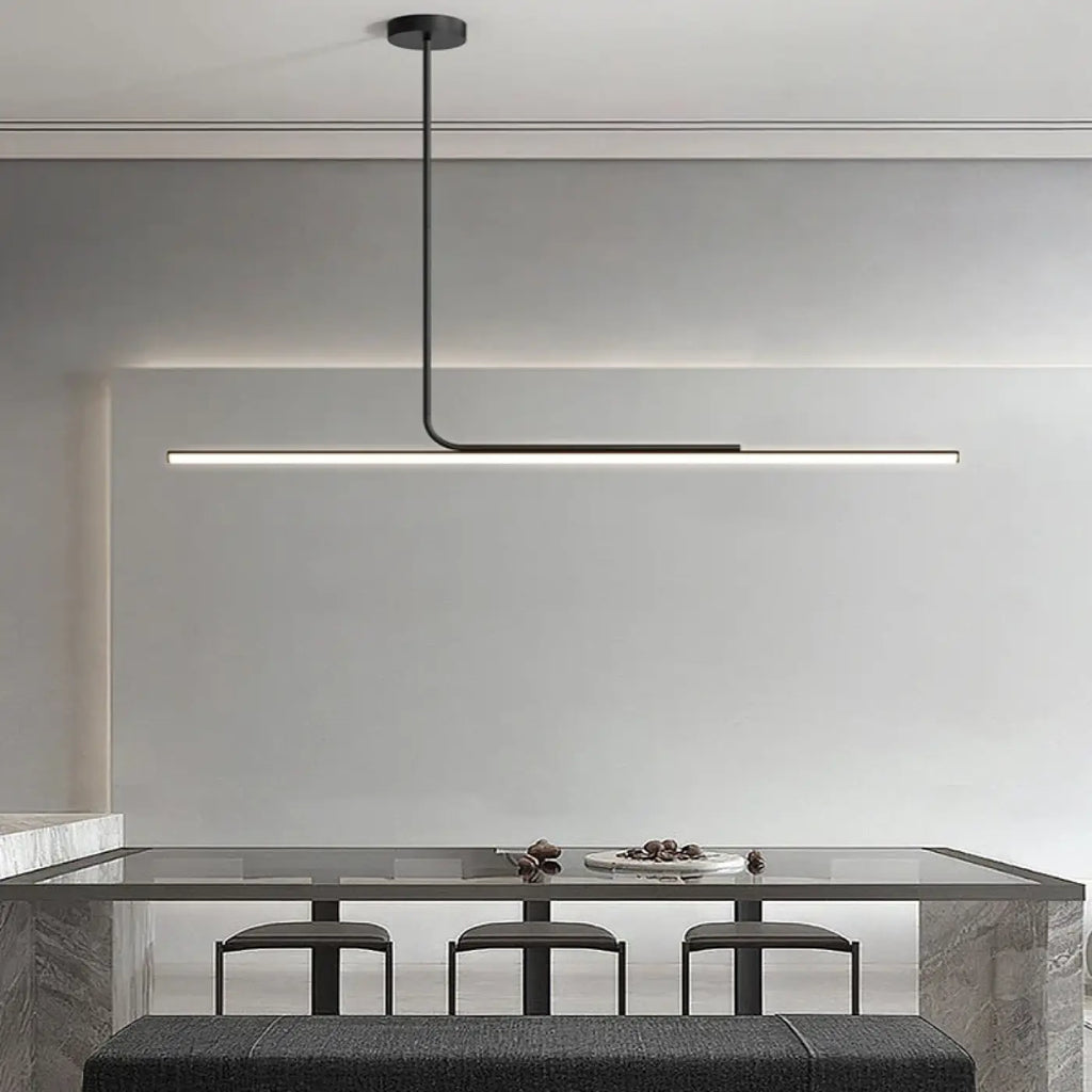 Suspension LED noire minimaliste pour salle à manger, tailles S et L