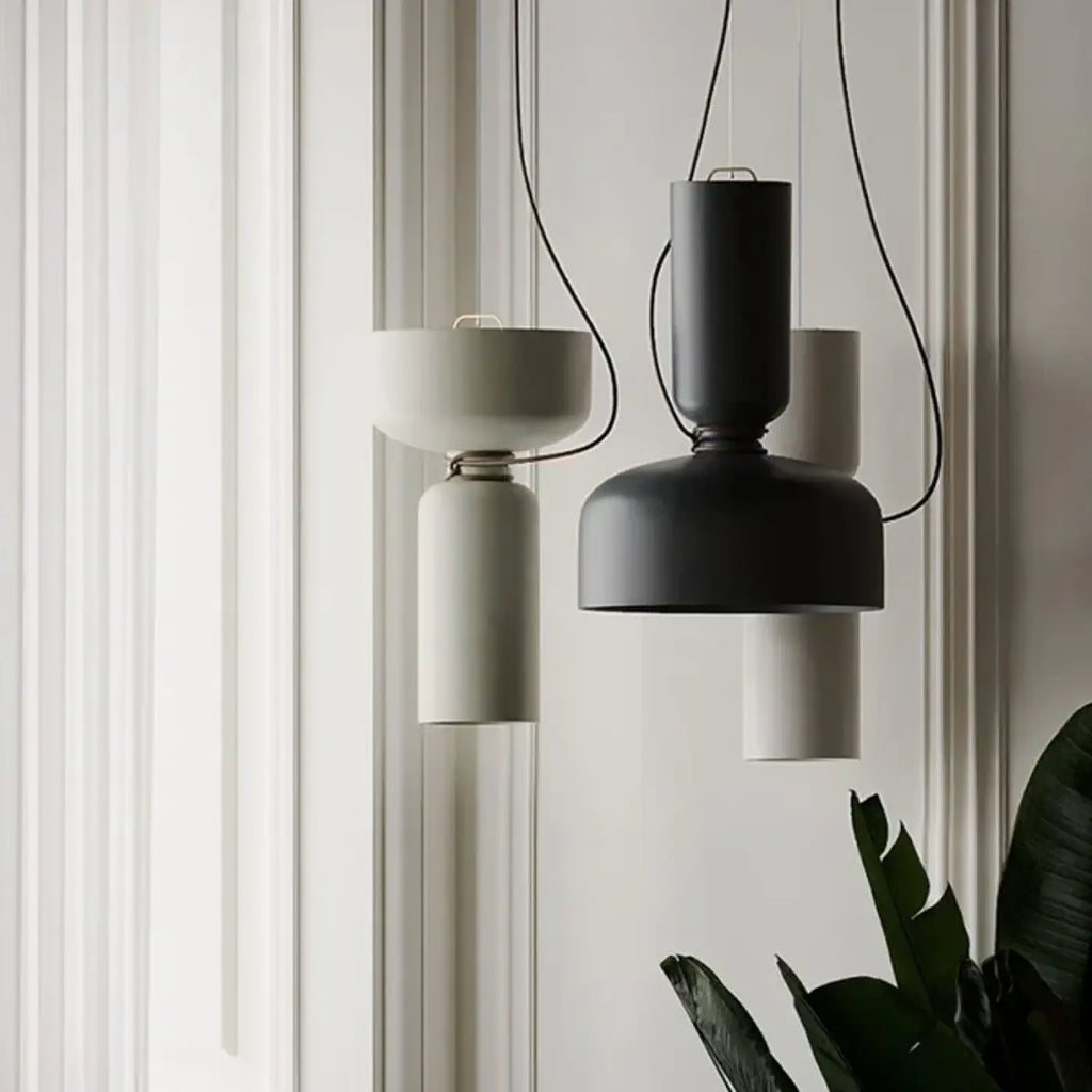 Suspension en métal style scandinave, blanc ou noir