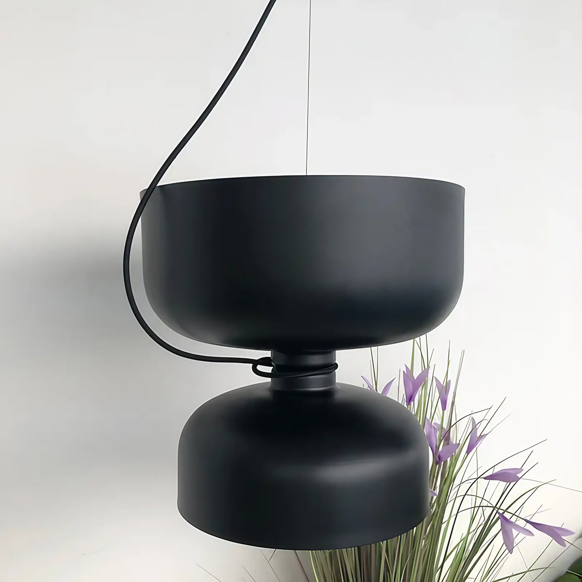 Suspension en métal style scandinave, blanc ou noir, noir