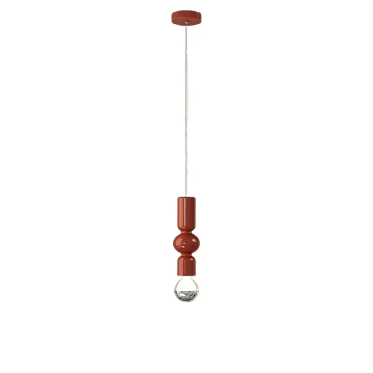 Suspension minimaliste en métal et verre, rouge, vert ou argenté, rouge