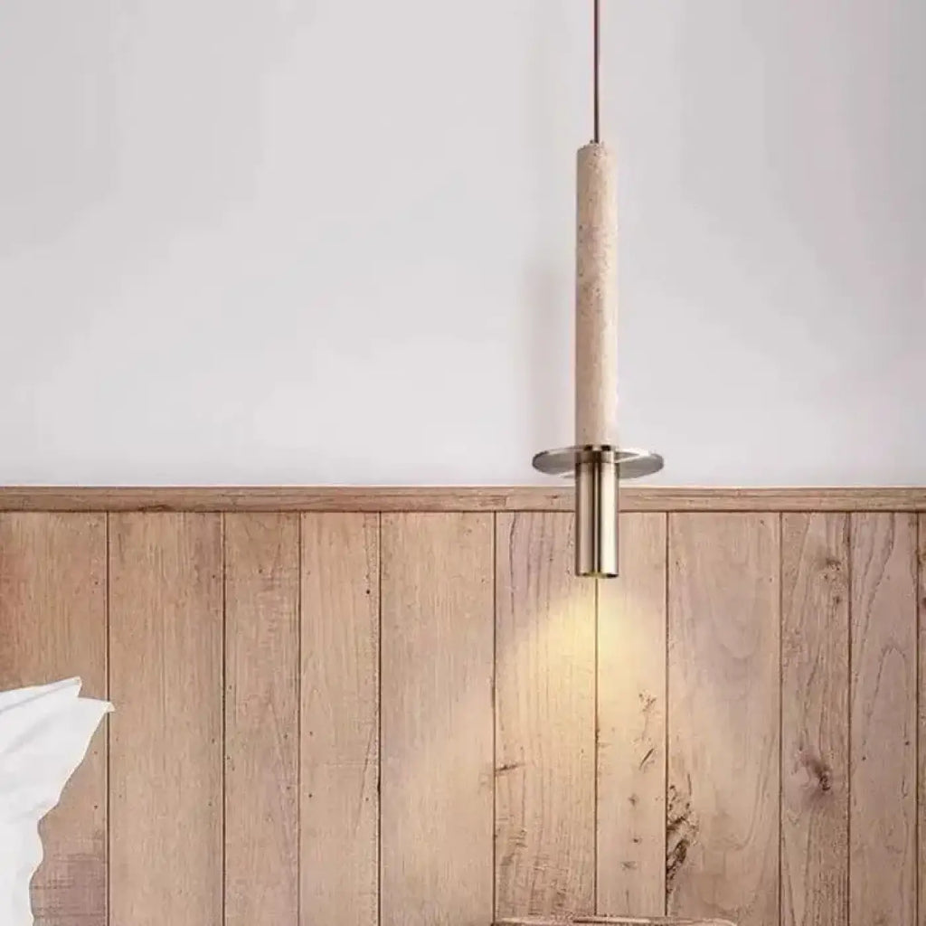 Suspension minimaliste en pierre naturelle, beige ou noire, beige