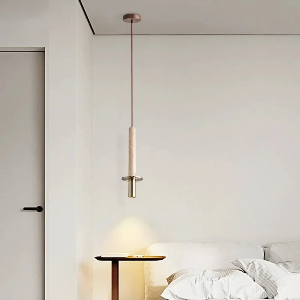 Suspension minimaliste en pierre naturelle, beige ou noire