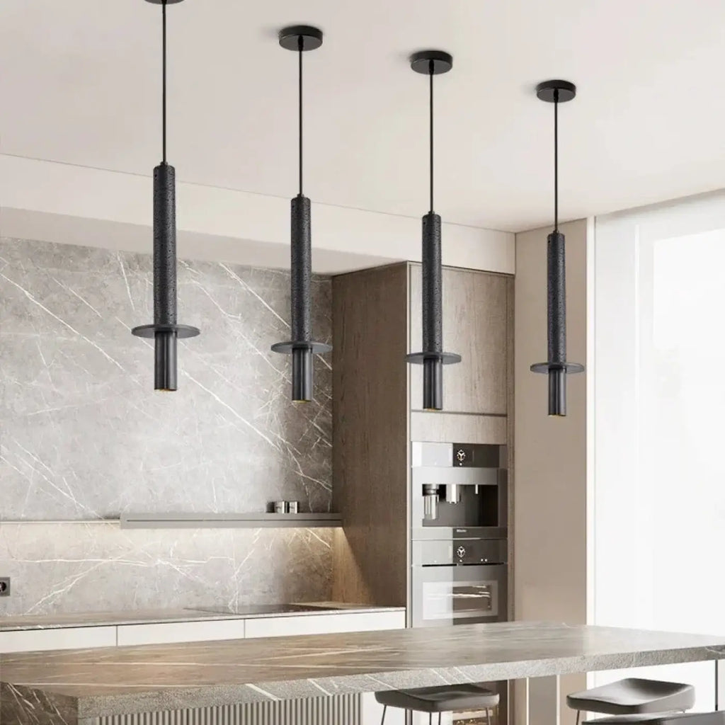 Suspension minimaliste en pierre naturelle, beige ou noire