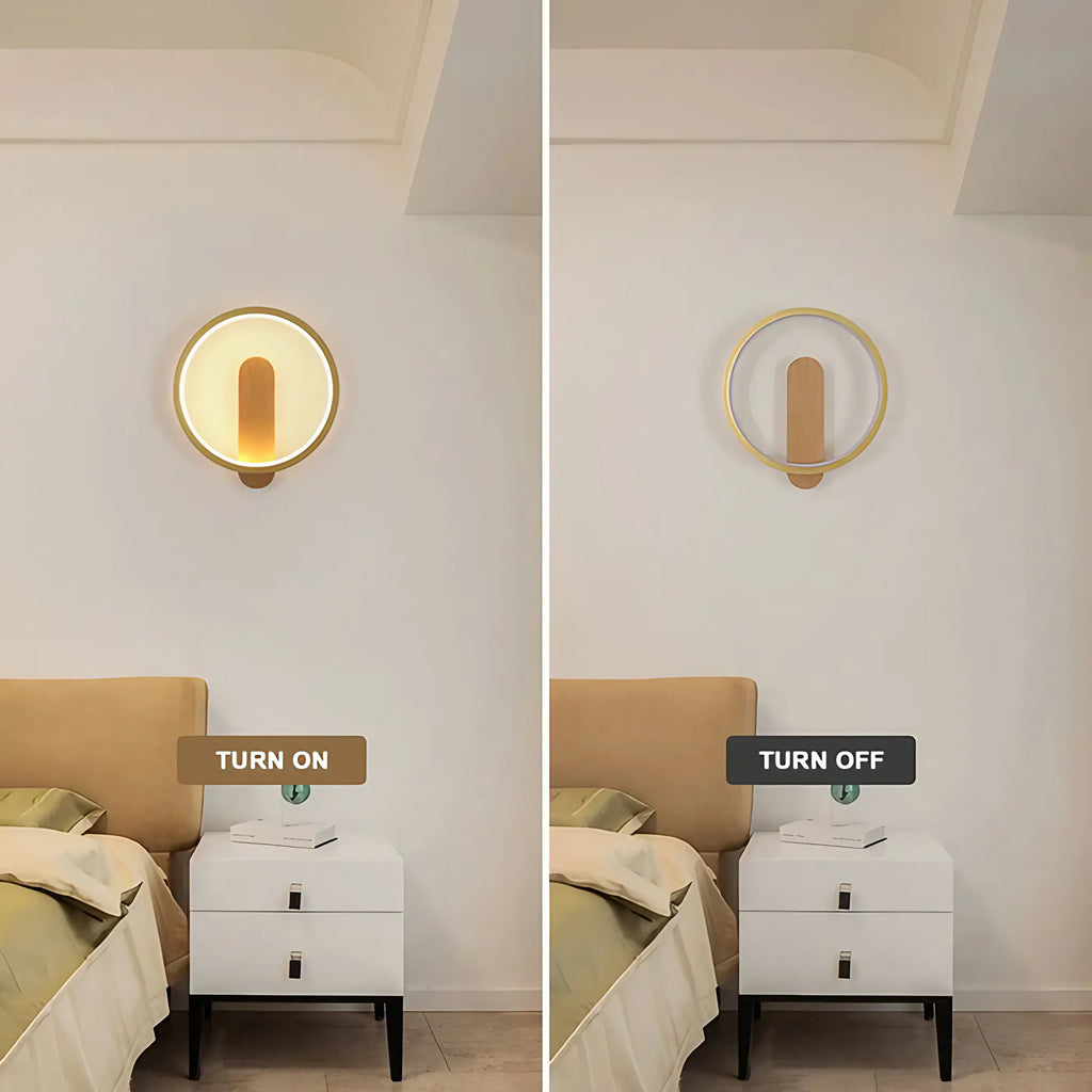Luminaire rond en bois, ligne minimaliste et lumière douce