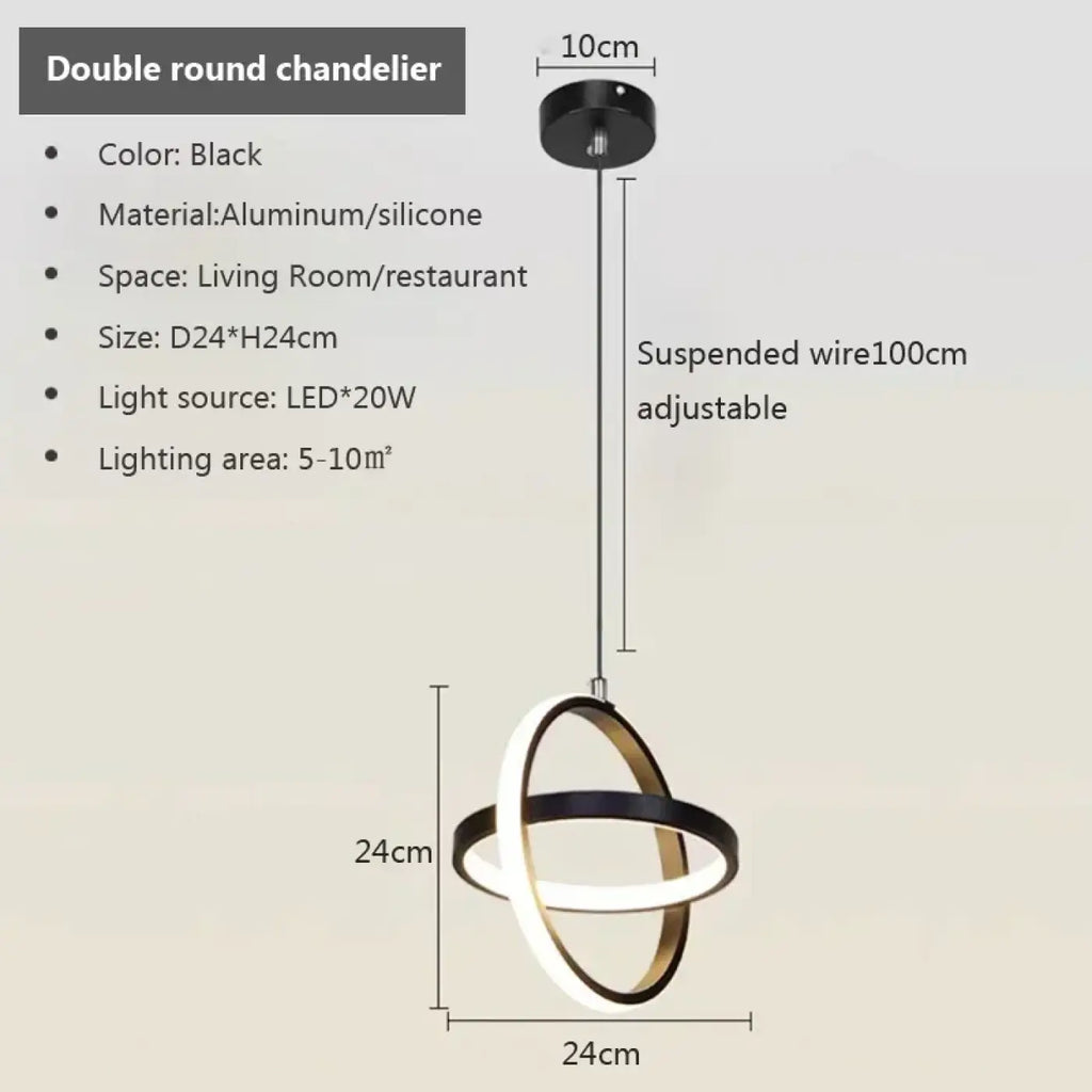 Suspension géométrique minimaliste, ronde ou carrée