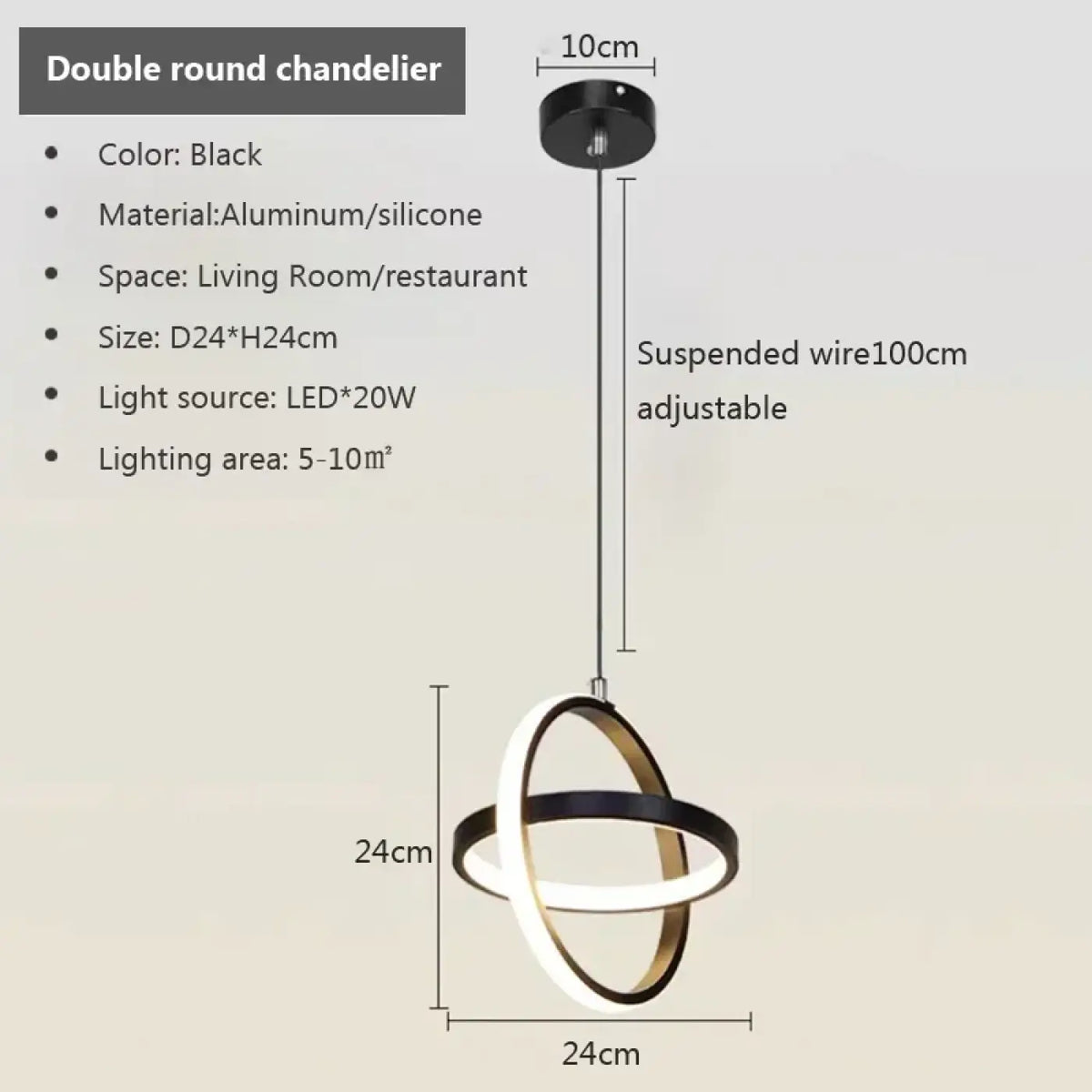 Suspension géométrique minimaliste, ronde ou carrée