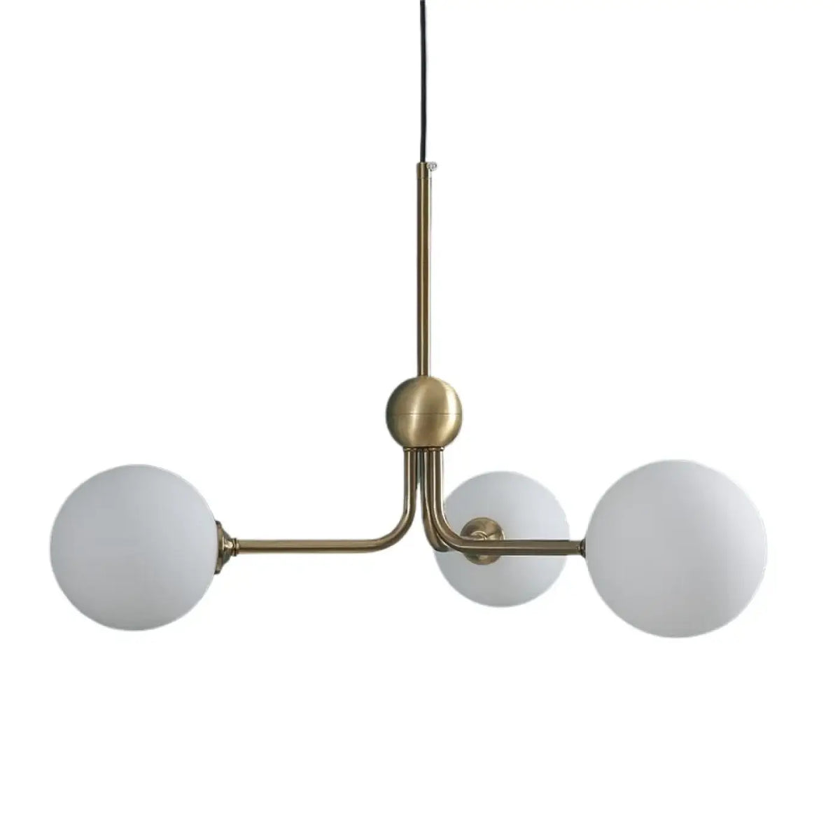 Suspension minimaliste à trois globes lumineux