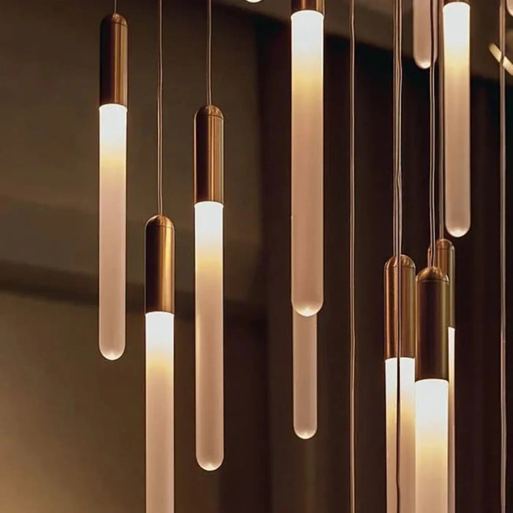 Suspension minimaliste à tubes lumineux, tailles S à XXL