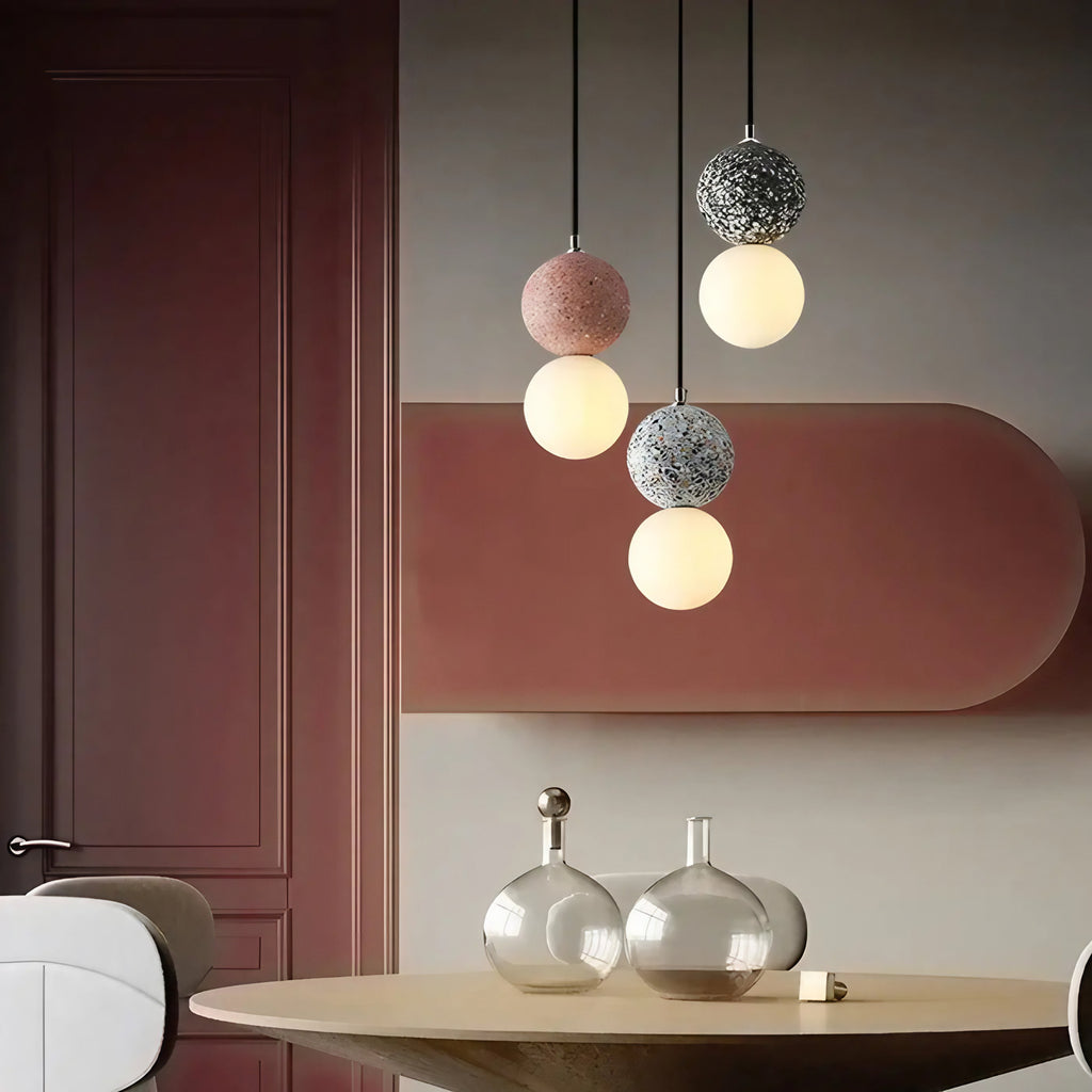 Suspension à sphères décoratives, quatre coloris