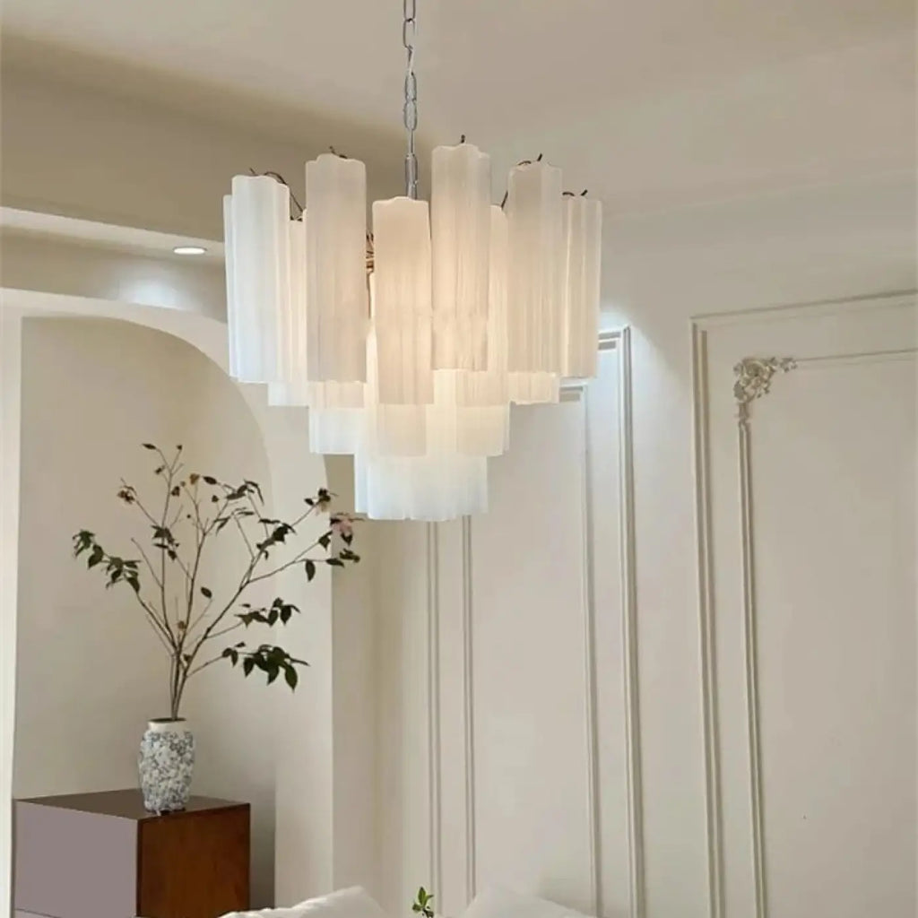 Suspension abat-jour en verre, huit couleurs, cinq tailles