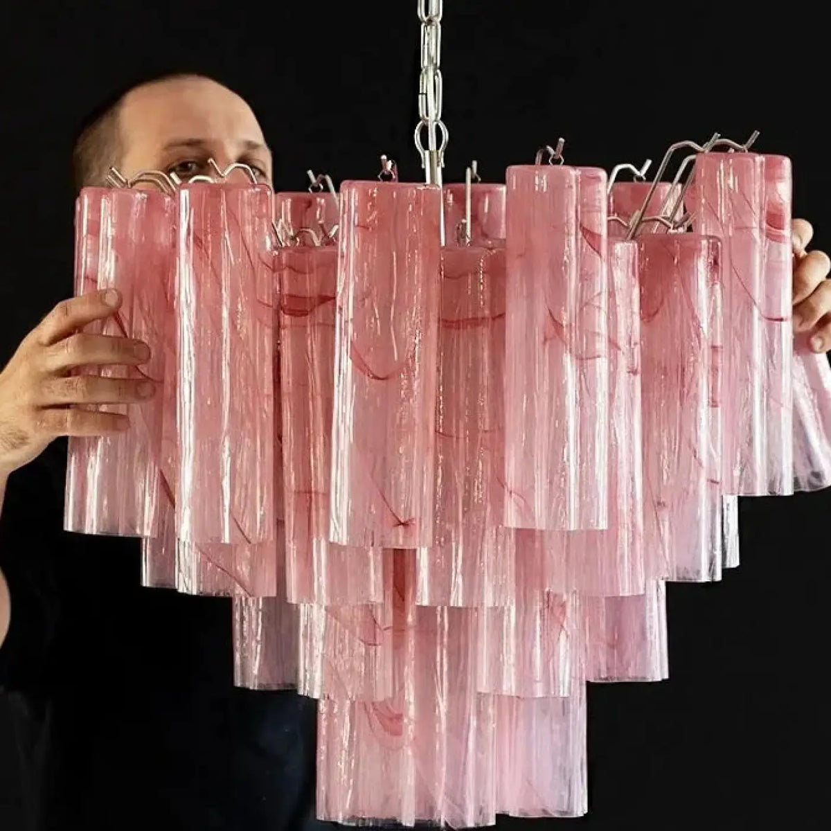 Suspension abat-jour en verre, huit couleurs, cinq tailles