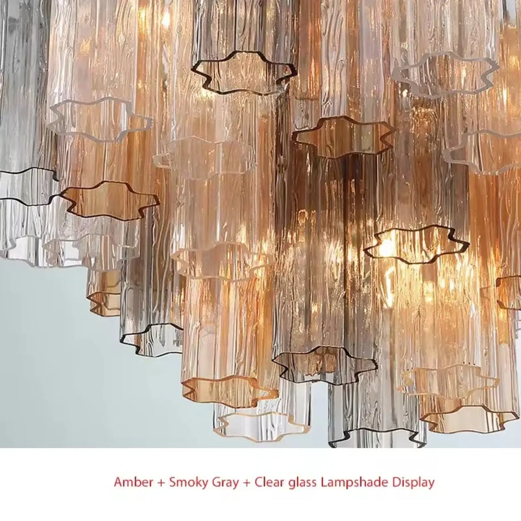Suspension abat-jour en verre, huit couleurs, cinq tailles