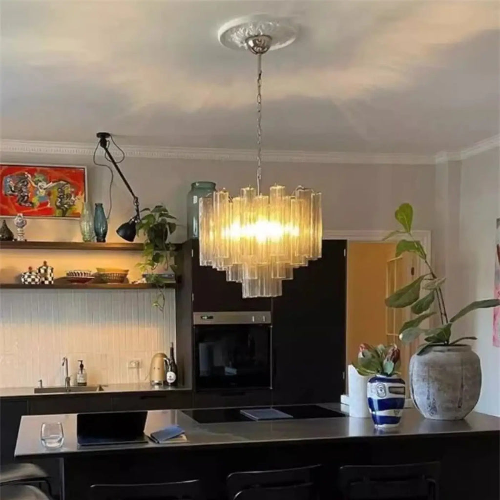Suspension abat-jour en verre, huit couleurs, cinq tailles