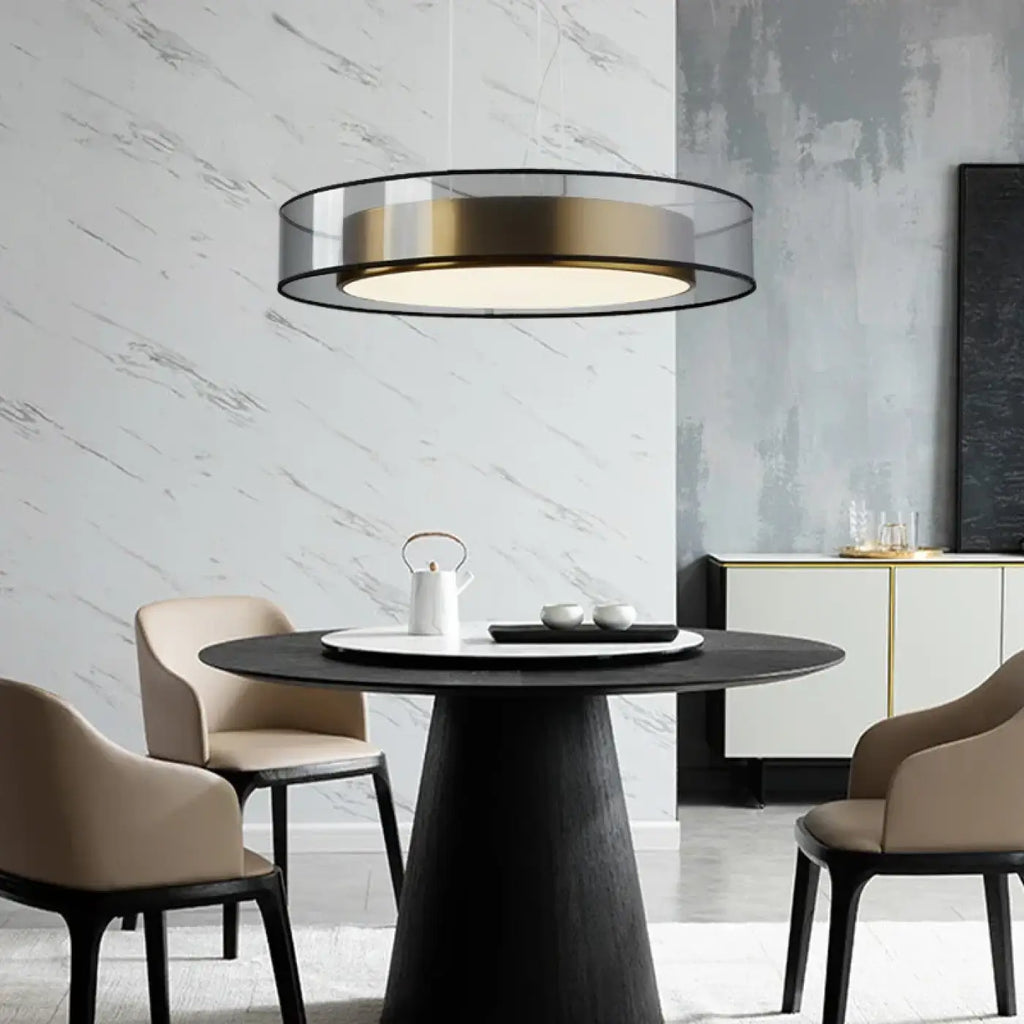 Suspension anneau lumineux à diffuseur intégré, tailles S, M ou L