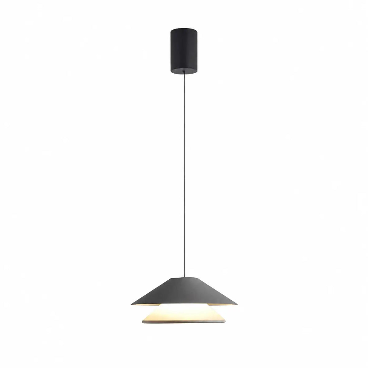 Suspension moderne à abat-jour étagé, cinq coloris, gris