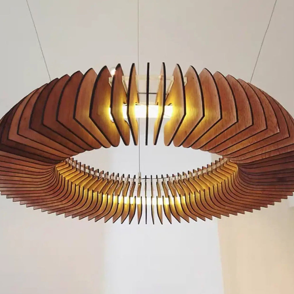 Suspension en bois et acrylique, doré ou brun, tailles S, M, L