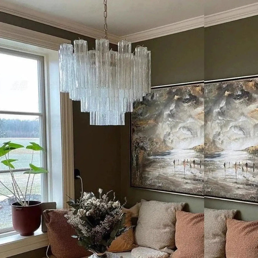 Suspension abat-jour en verre, huit couleurs, cinq tailles