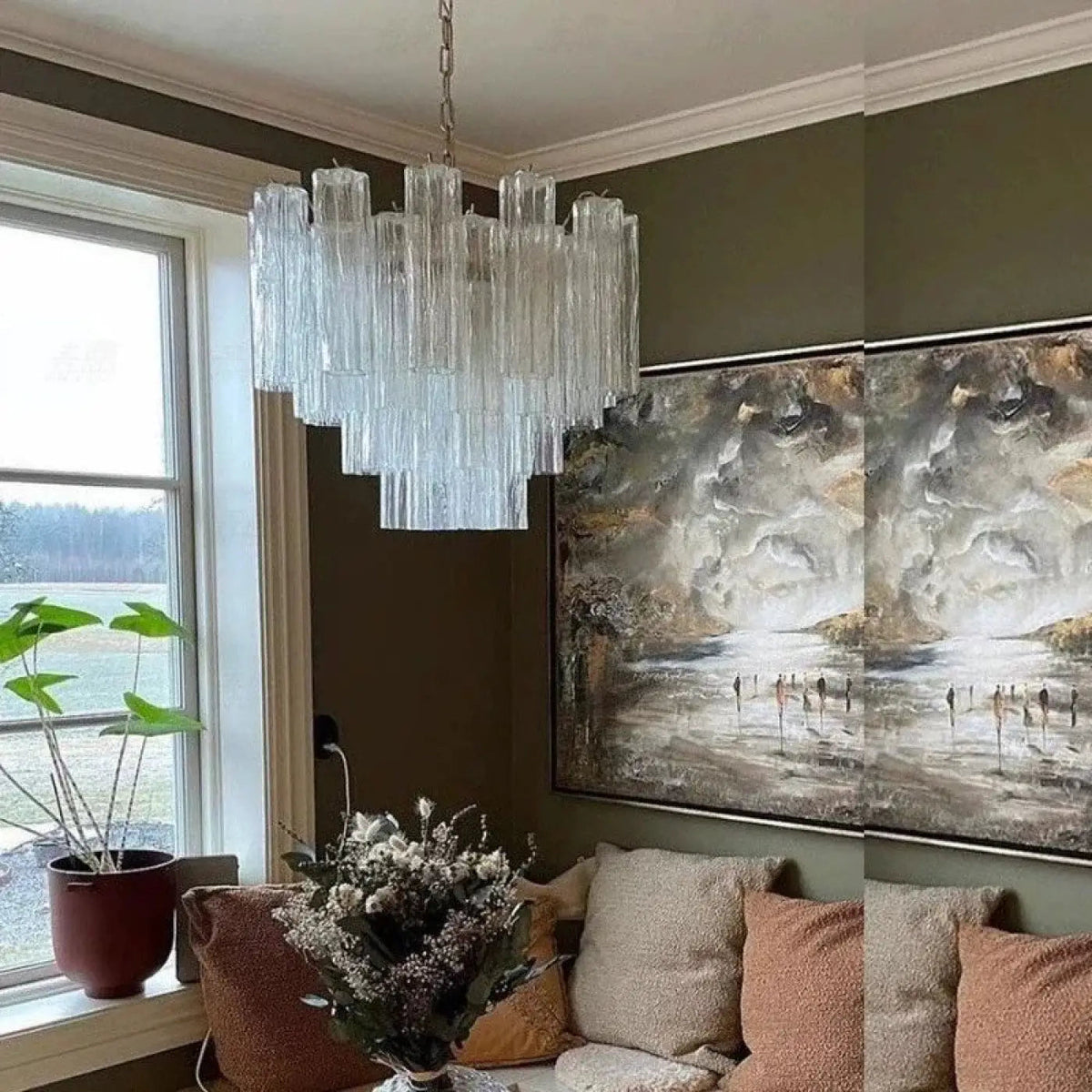 Suspension abat-jour en verre, huit couleurs, cinq tailles
