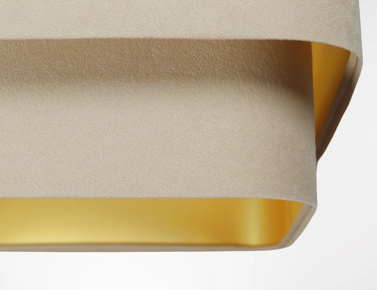 Suspension moderne à abat-jour textile beige