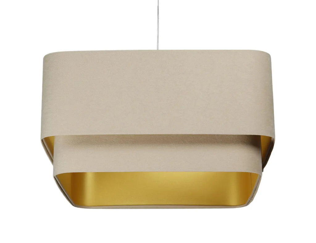 Suspension moderne à abat-jour textile beige