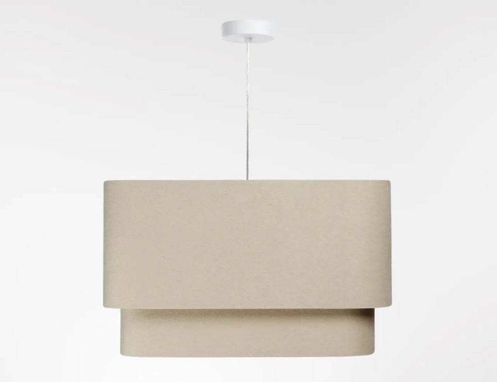 Suspension moderne à abat-jour textile beige