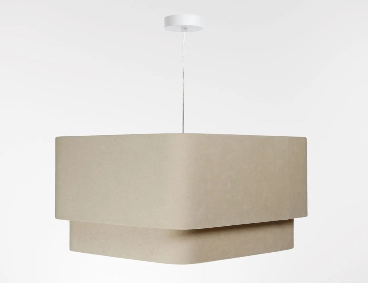 Suspension moderne à abat-jour textile beige