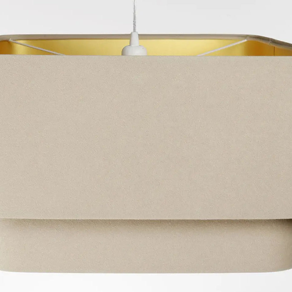 Suspension moderne à abat-jour textile beige