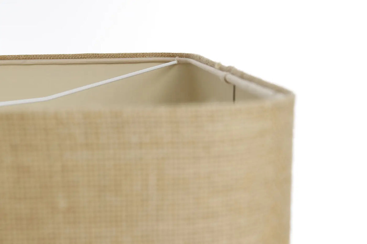 Suspension à double abat-jour textile beige et crème