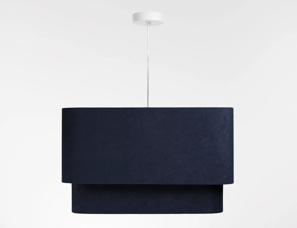 Suspension moderne à abat-jour textile bleu marine