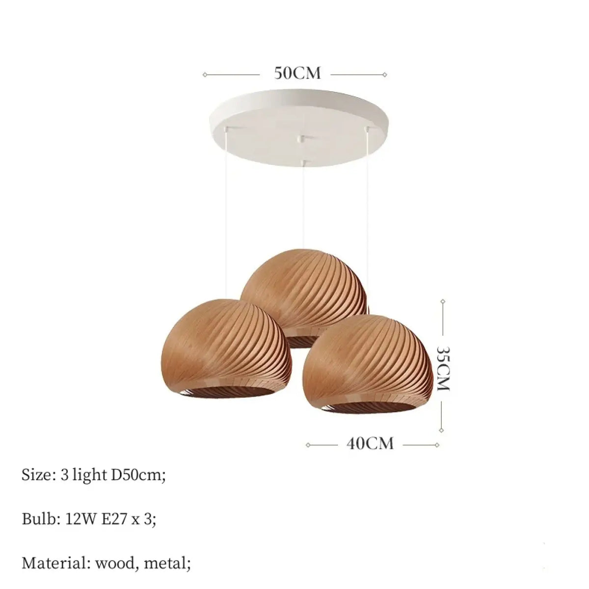 Suspension moderne en bois, modèles A et B, marron ou beige, marron