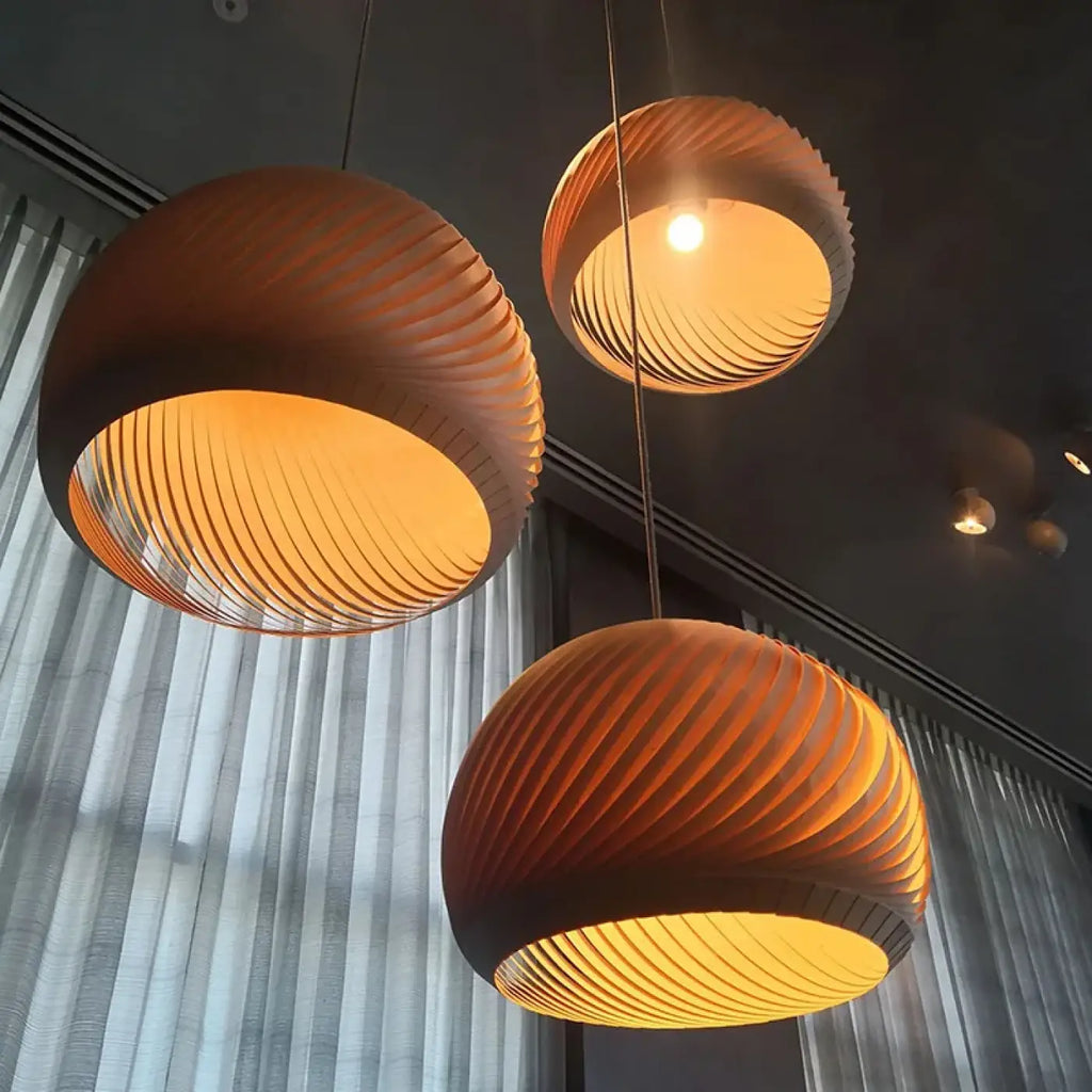 Suspension moderne en bois, modèles A et B, marron ou beige