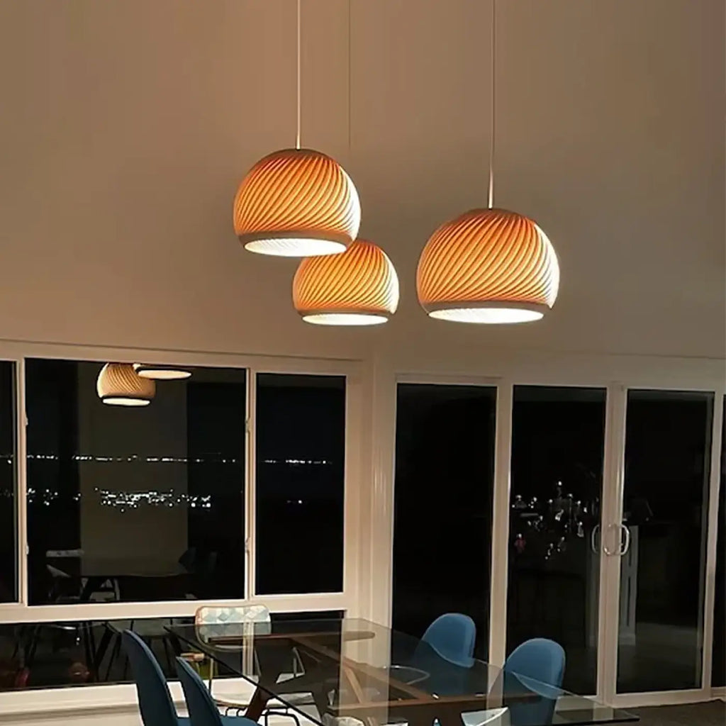 Suspension moderne en bois, modèles A et B, marron ou beige
