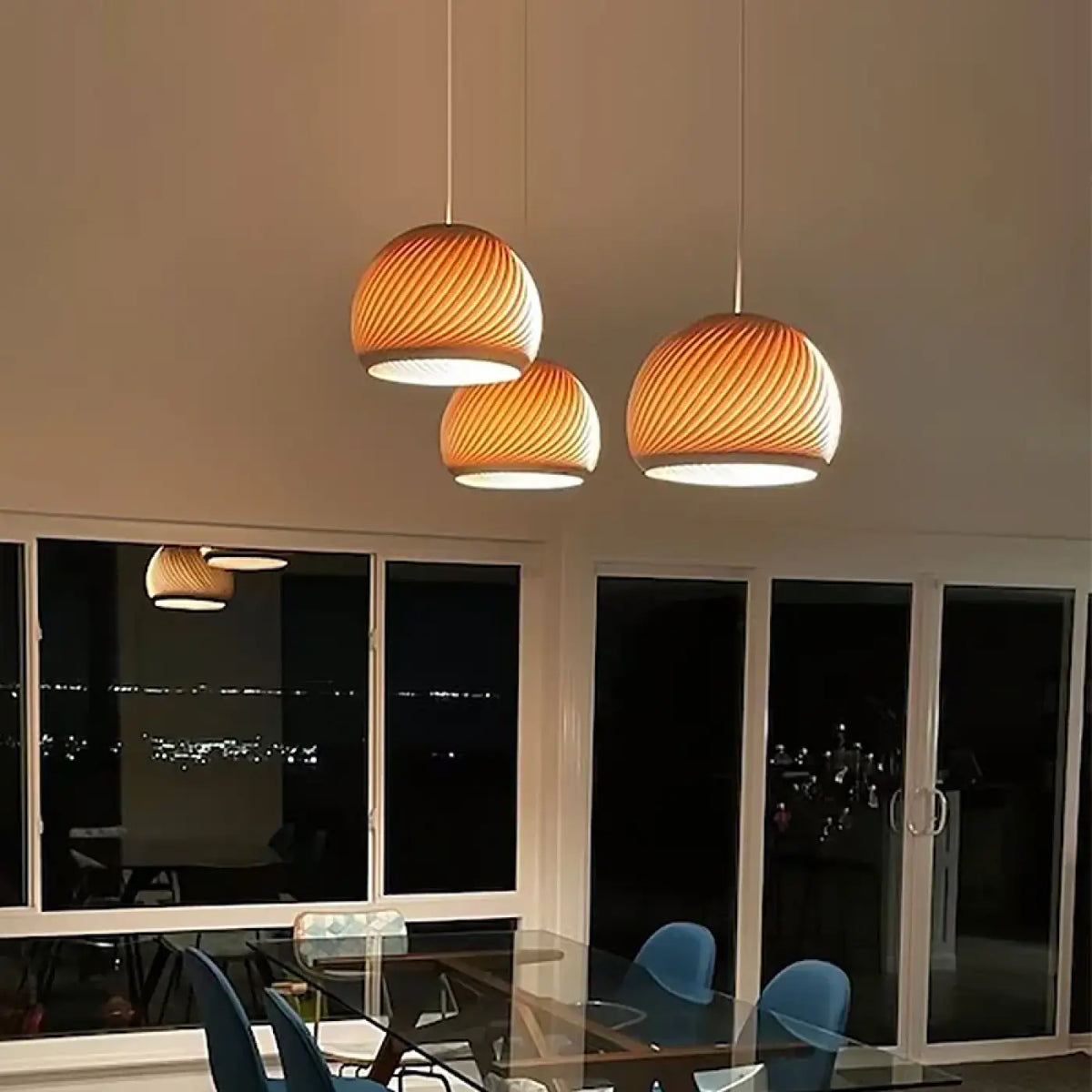 Suspension moderne en bois, modèles A et B, marron ou beige
