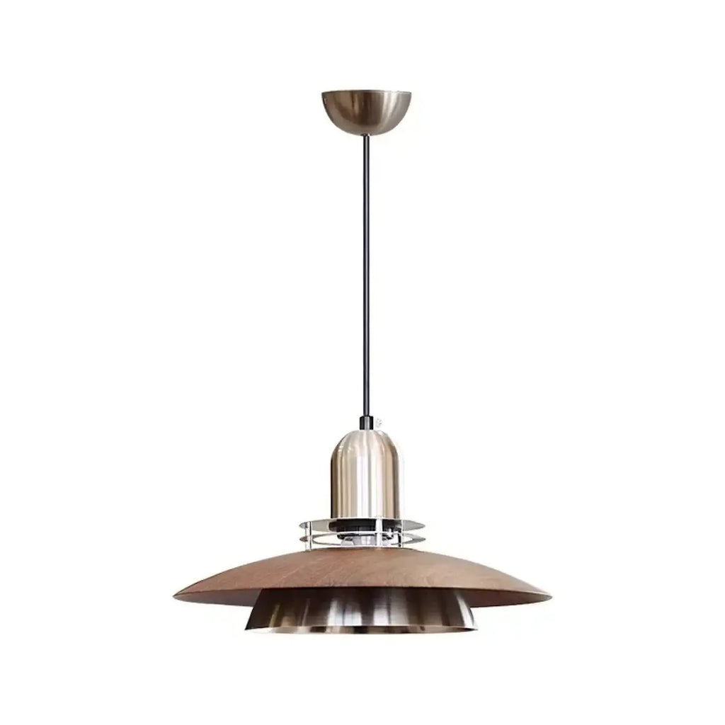 Suspension moderne bois et métal, trois teintes de lumière