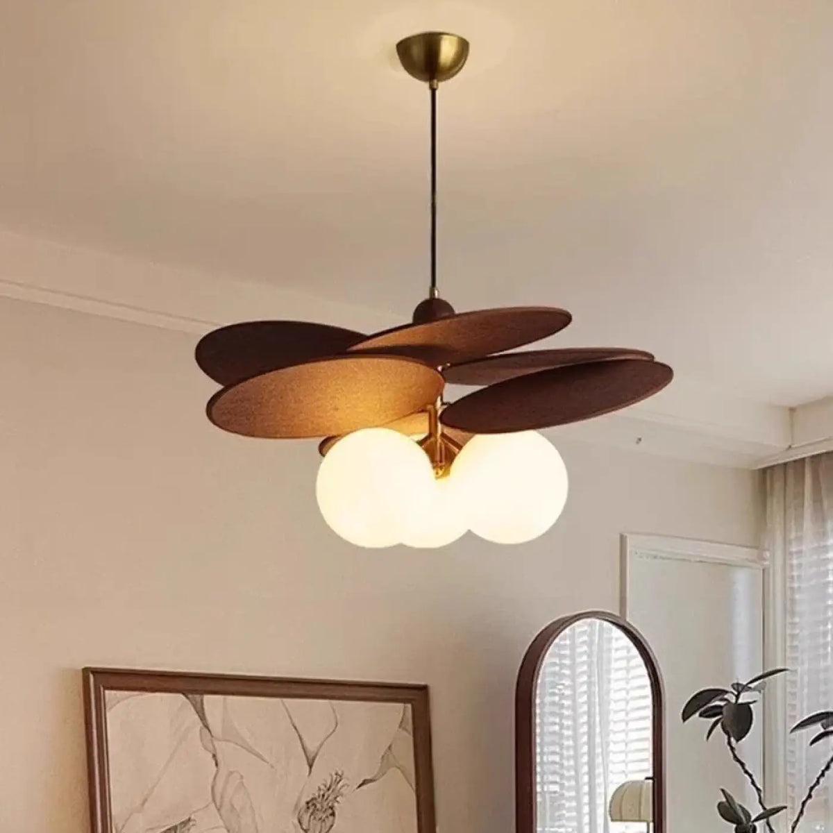Suspension moderne en bois et métal, tailles S et M