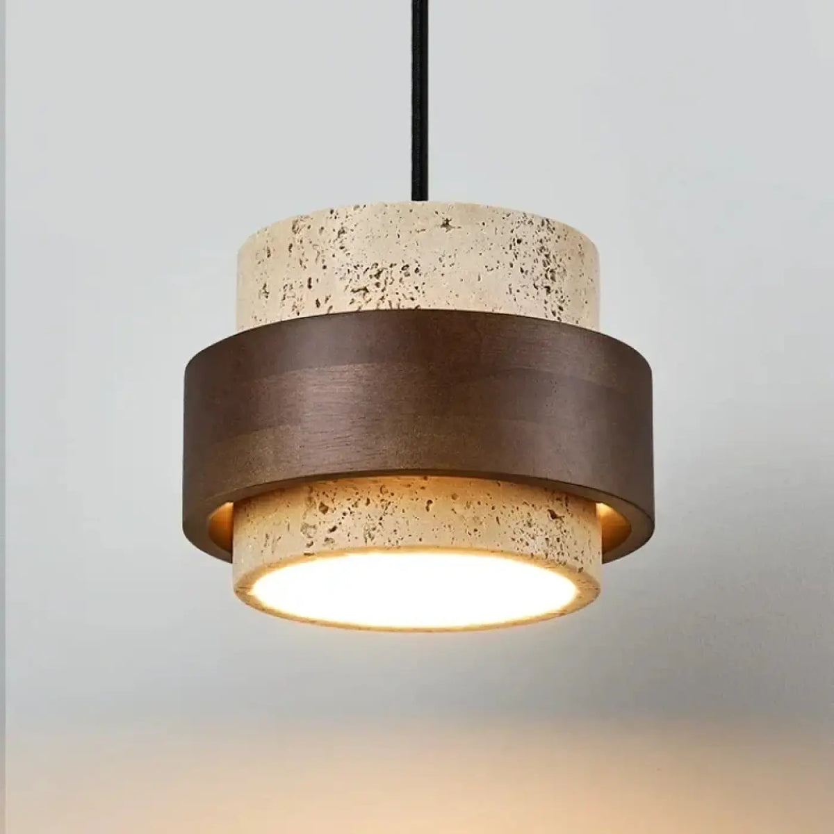 Suspension moderne en pierre naturelle et bois
