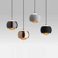 Suspension boule en métal, abat-jour noir, noir perle, doré ou blanc