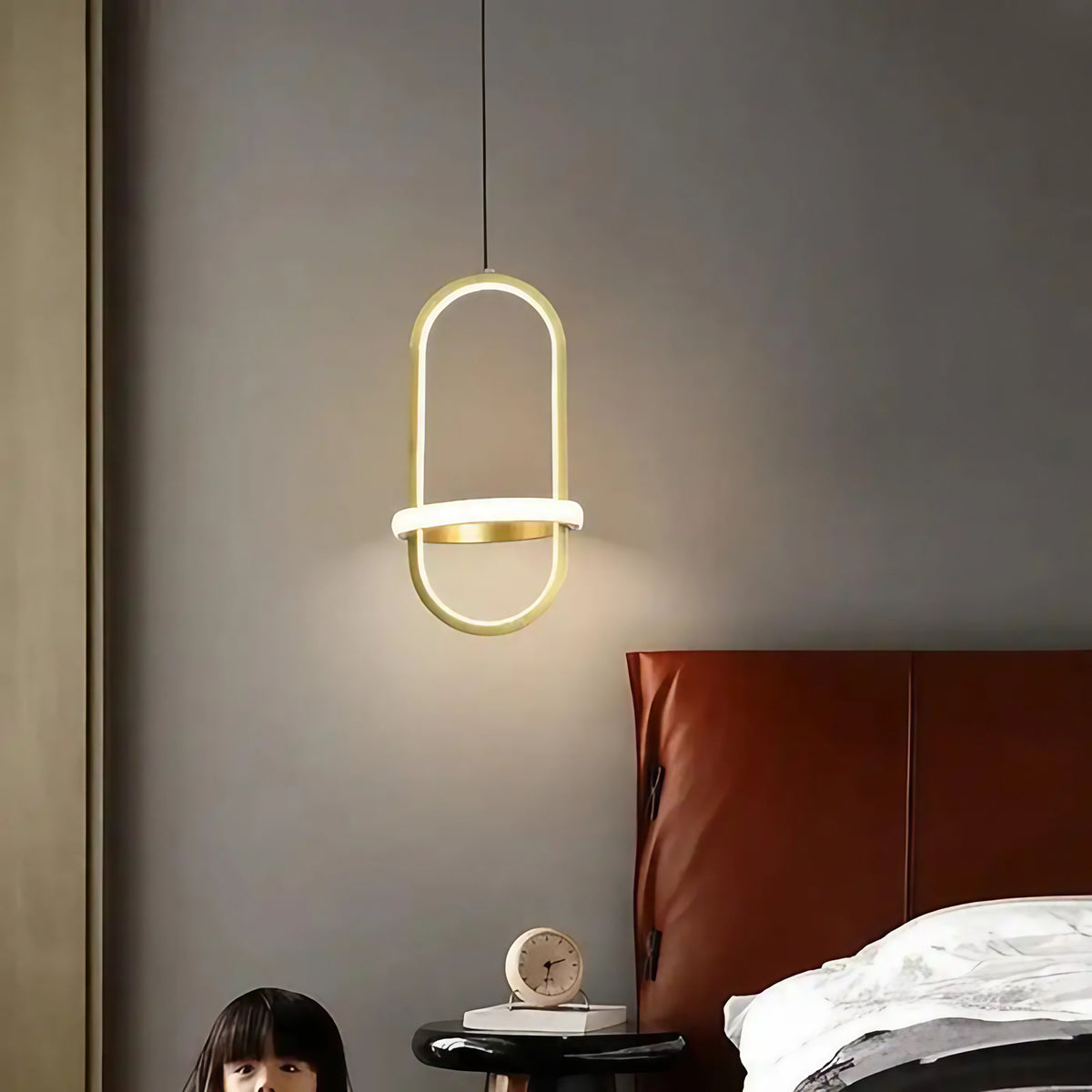Suspension minimaliste pour chambre, dorée ou noire, doré