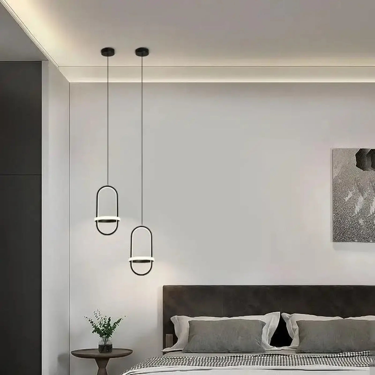 Suspension minimaliste pour chambre, dorée ou noire
