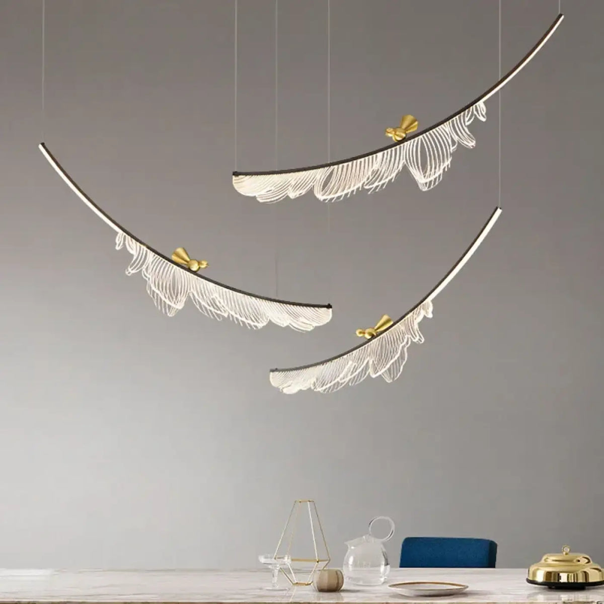 Suspension moderne en forme de feuilles, tailles S, M et L