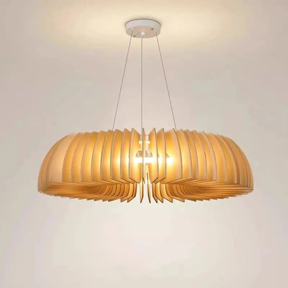 Suspension en bois et acrylique, doré ou brun, tailles S, M, L, doré